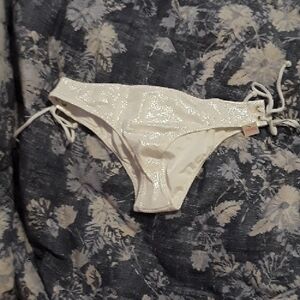 PINK Victoria's Secret White Shiny Bikini Bottom